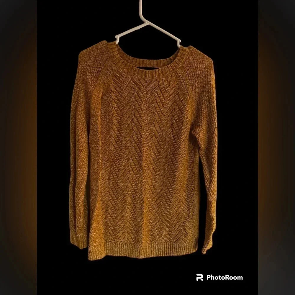 Sonoma Mustard colored knit sweater size medium